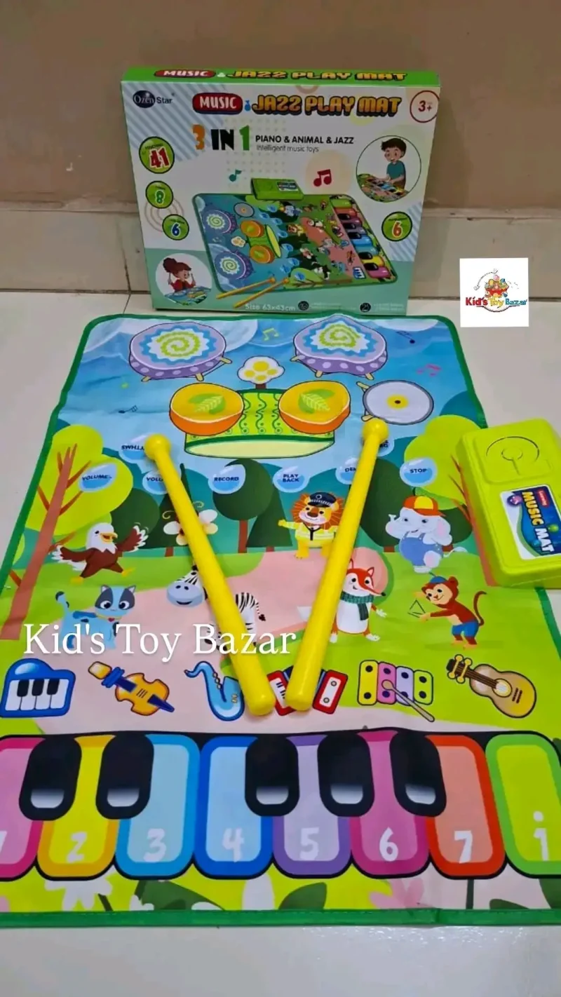 MUSIC JAZZ PLAY MAT 3 in 1 (PIANO & ANIMAL & JAZZ). INTELLIGENT MUSIC TOYS