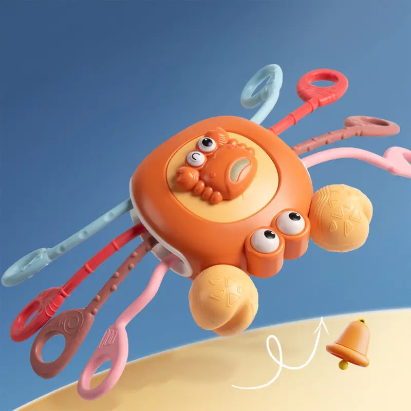 Pull String Crab Sensory Rattle Toy - Image 3