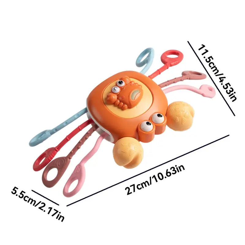 Pull String Crab Sensory Rattle Toy - Image 4