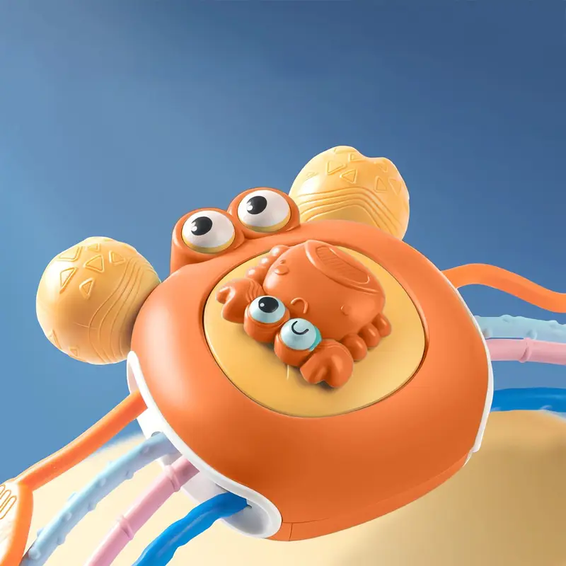 Pull String Crab Sensory Rattle Toy - Image 6